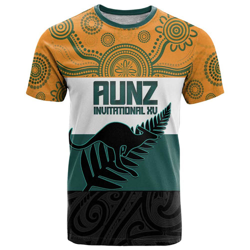 AUNZ Rugby Custom T Shirt Australia Kangaroo New Zealand Silver Fern - Aussie Hoodie