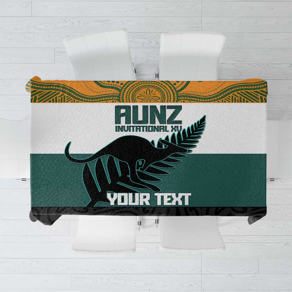 AUNZ Rugby Custom Tablecloth Australia Kangaroo New Zealand Silver Fern - Aussie Hoodie