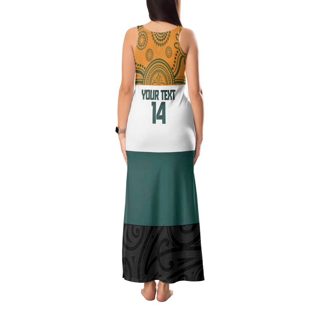 AUNZ Rugby Custom Tank Maxi Dress Australia Kangaroo New Zealand Silver Fern - Aussie Hoodie
