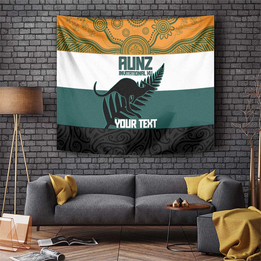 AUNZ Rugby Custom Tapestry Australia Kangaroo New Zealand Silver Fern - Aussie Hoodie