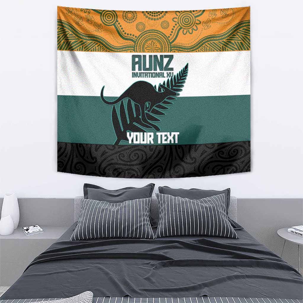 AUNZ Rugby Custom Tapestry Australia Kangaroo New Zealand Silver Fern - Aussie Hoodie
