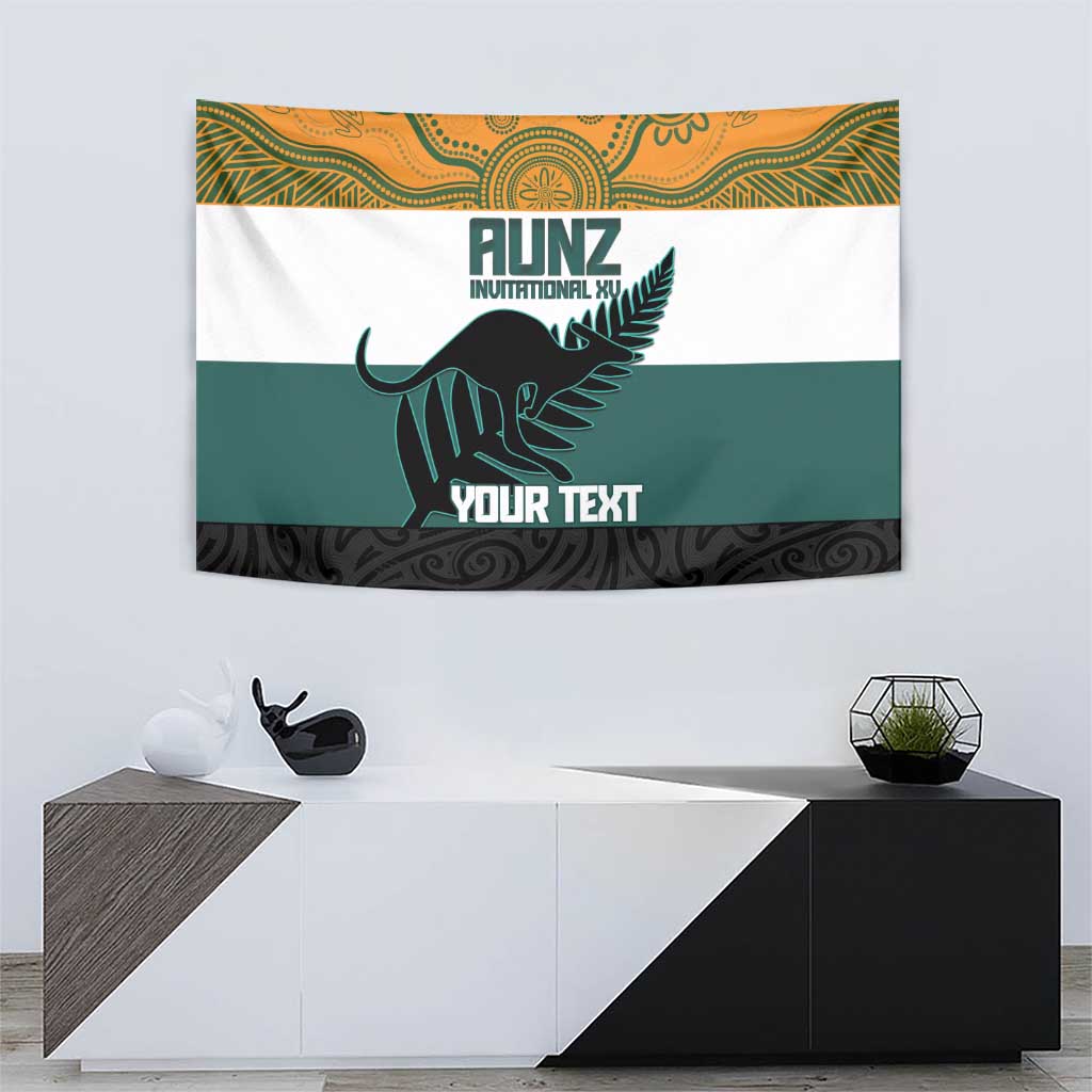 AUNZ Rugby Custom Tapestry Australia Kangaroo New Zealand Silver Fern - Aussie Hoodie