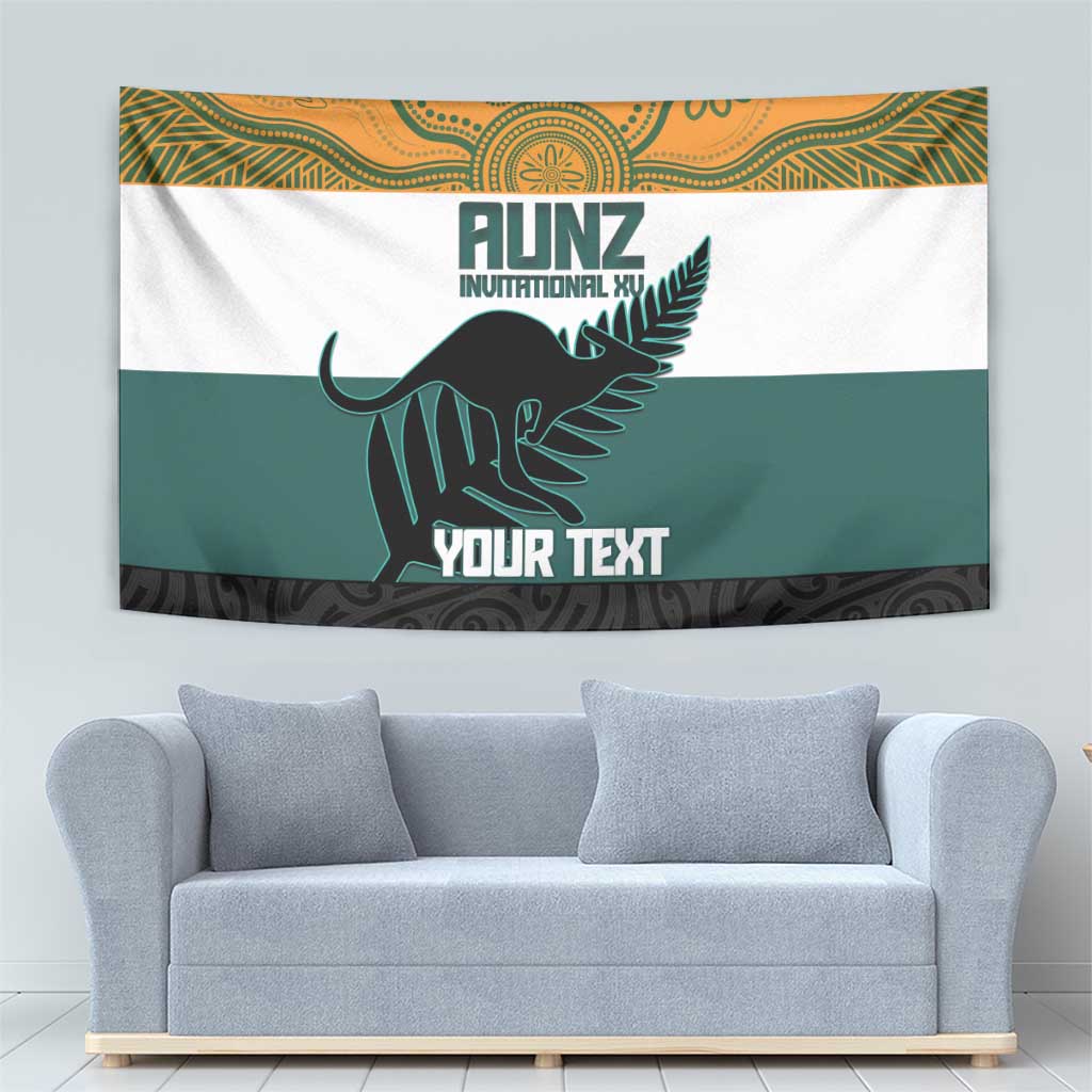 AUNZ Rugby Custom Tapestry Australia Kangaroo New Zealand Silver Fern - Aussie Hoodie
