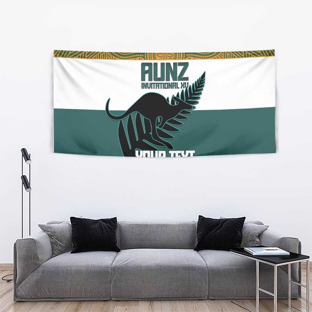 AUNZ Rugby Custom Tapestry Australia Kangaroo New Zealand Silver Fern - Aussie Hoodie