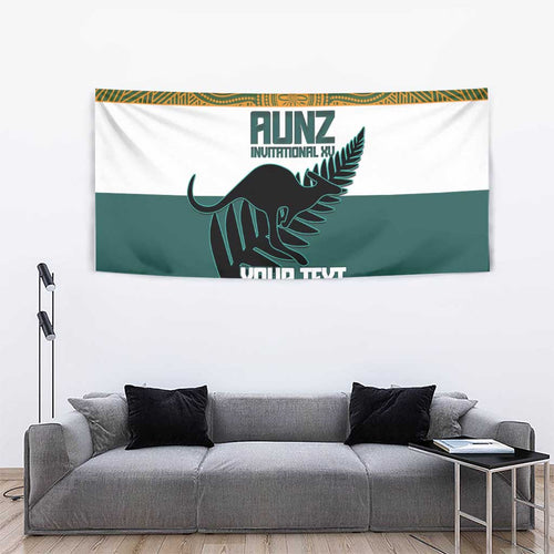 AUNZ Rugby Custom Tapestry Australia Kangaroo New Zealand Silver Fern - Aussie Hoodie