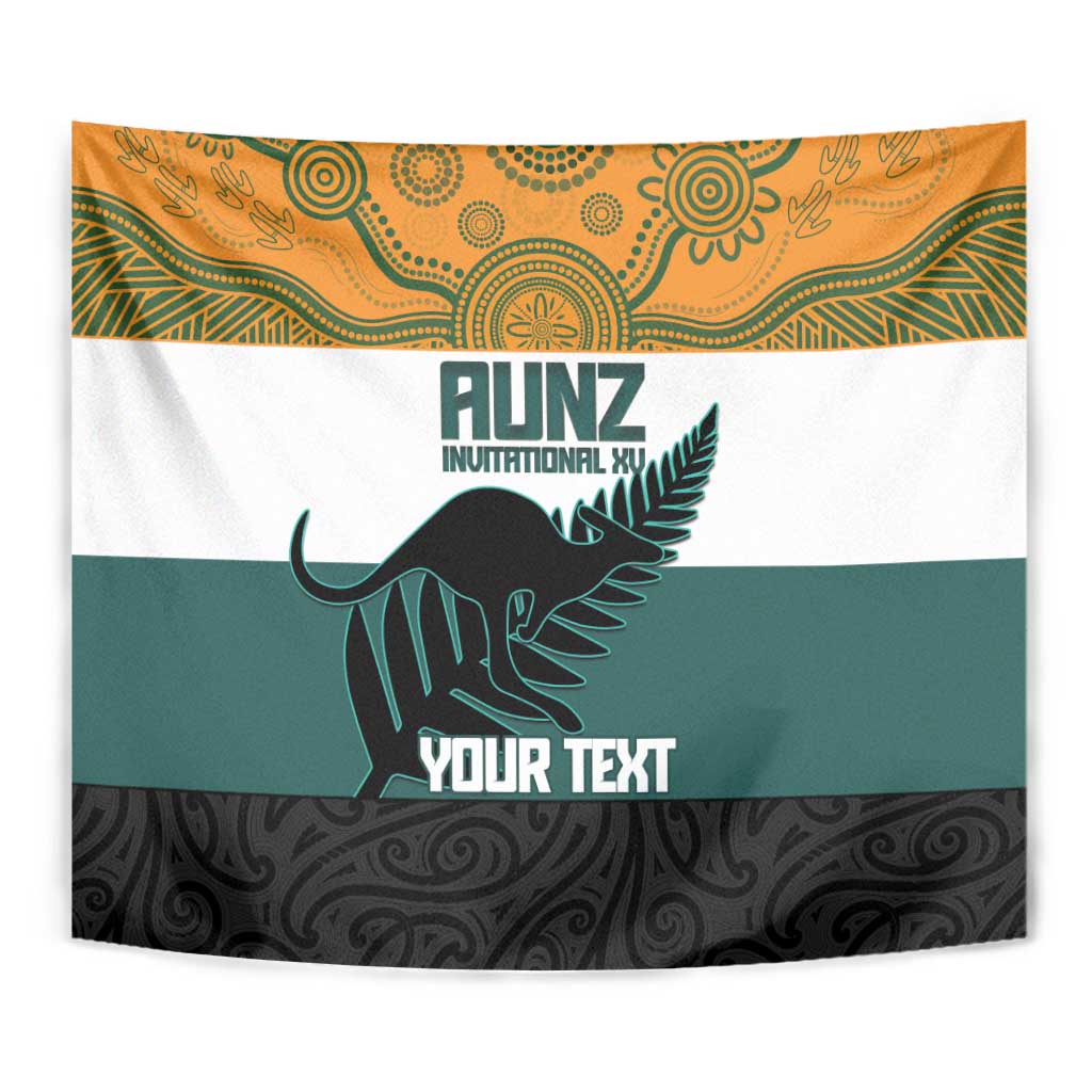 AUNZ Rugby Custom Tapestry Australia Kangaroo New Zealand Silver Fern - Aussie Hoodie