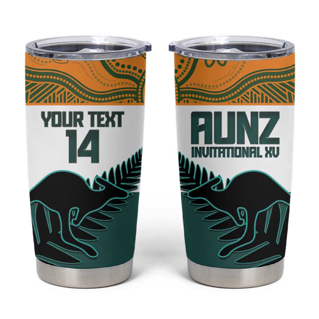 AUNZ Rugby Custom Tumbler Cup Australia Kangaroo New Zealand Silver Fern - Aussie Hoodie