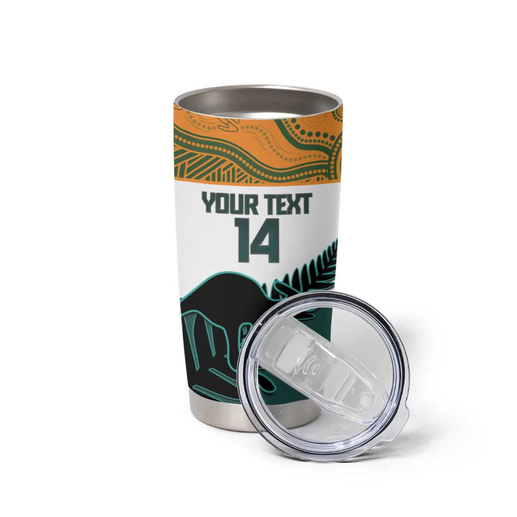 AUNZ Rugby Custom Tumbler Cup Australia Kangaroo New Zealand Silver Fern - Aussie Hoodie