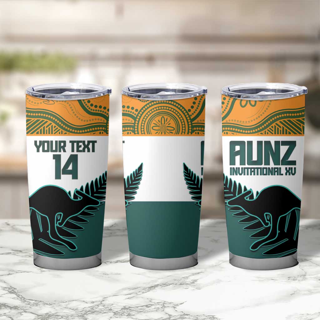 AUNZ Rugby Custom Tumbler Cup Australia Kangaroo New Zealand Silver Fern - Aussie Hoodie