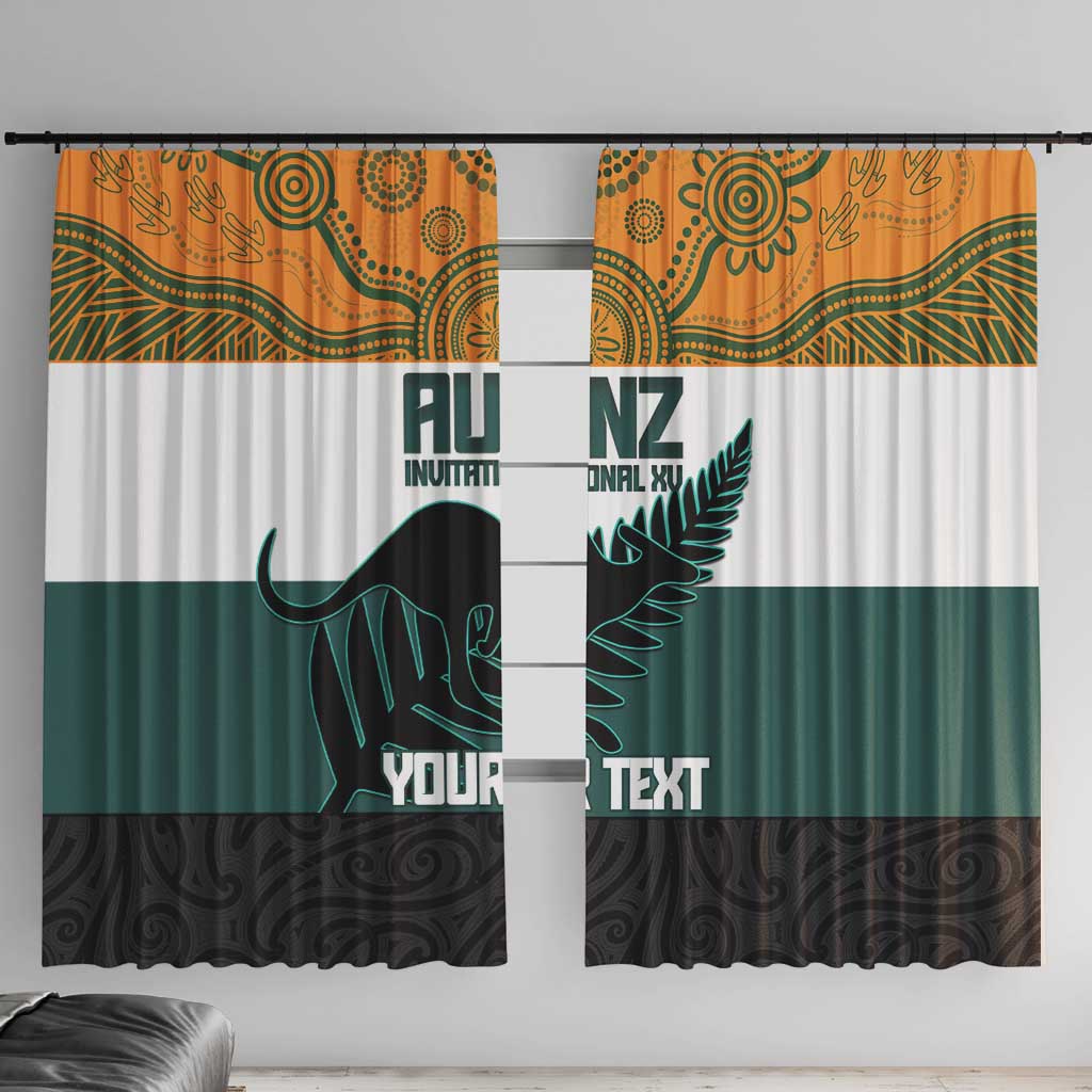 AUNZ Rugby Custom Window Curtain Australia Kangaroo New Zealand Silver Fern - Aussie Hoodie