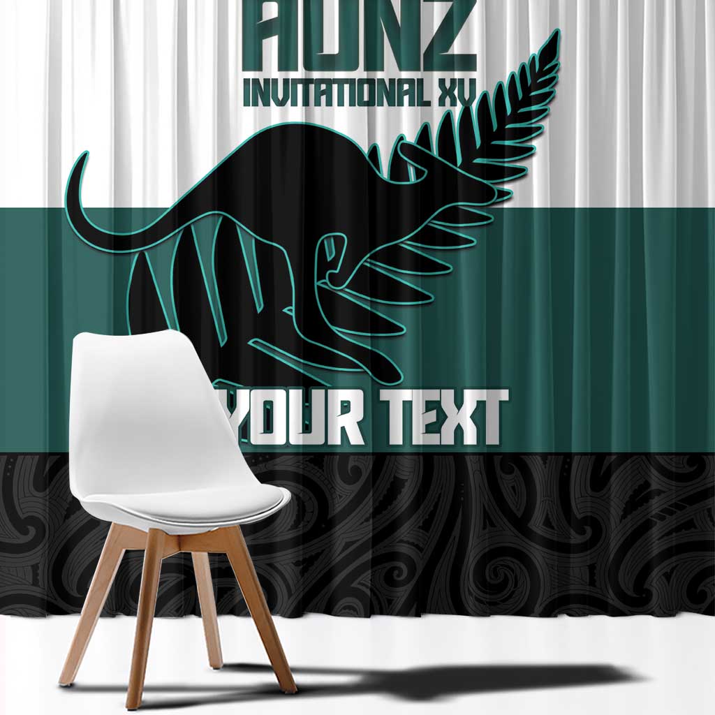 AUNZ Rugby Custom Window Curtain Australia Kangaroo New Zealand Silver Fern - Aussie Hoodie
