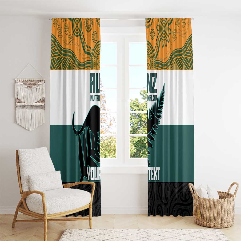AUNZ Rugby Custom Window Curtain Australia Kangaroo New Zealand Silver Fern - Aussie Hoodie