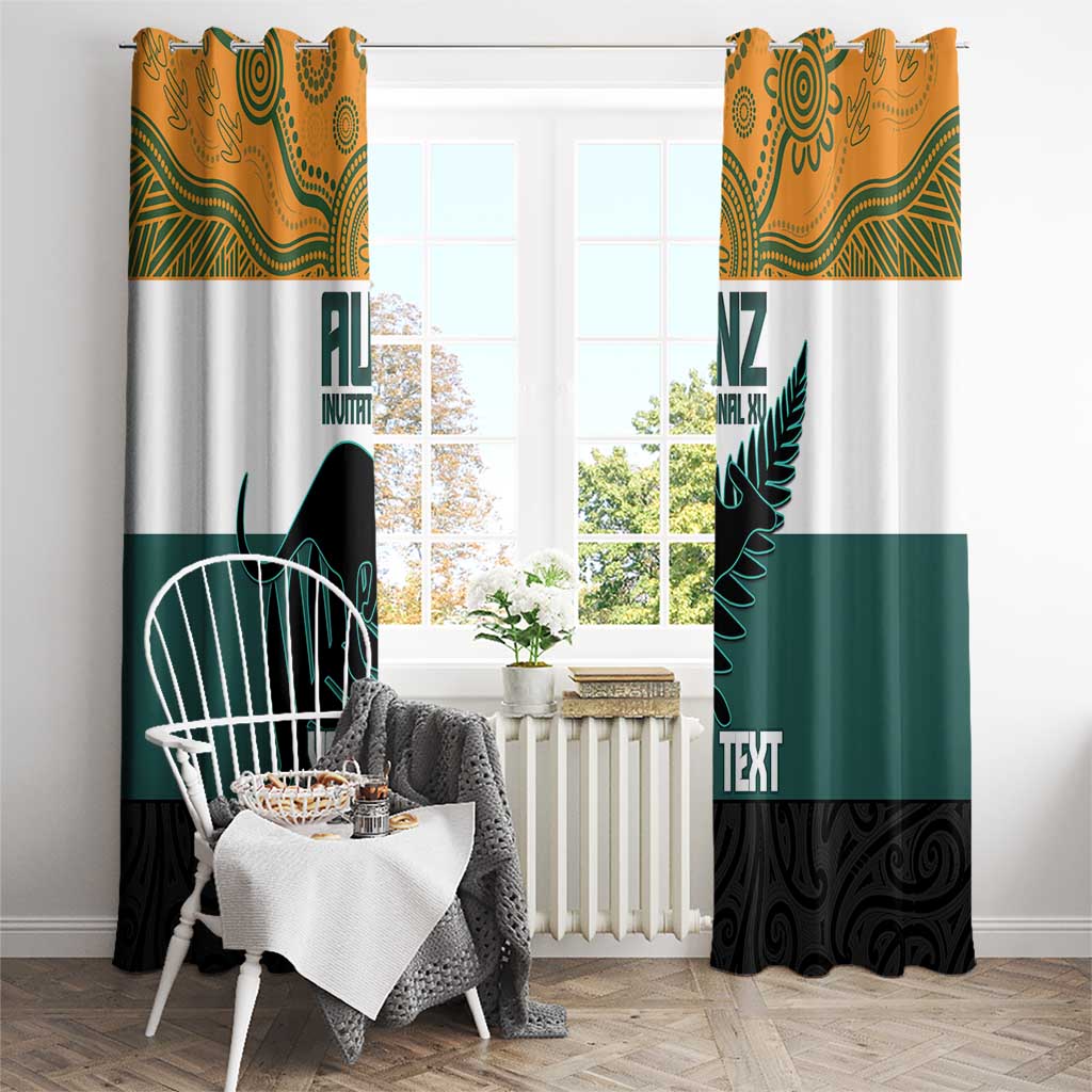 AUNZ Rugby Custom Window Curtain Australia Kangaroo New Zealand Silver Fern - Aussie Hoodie