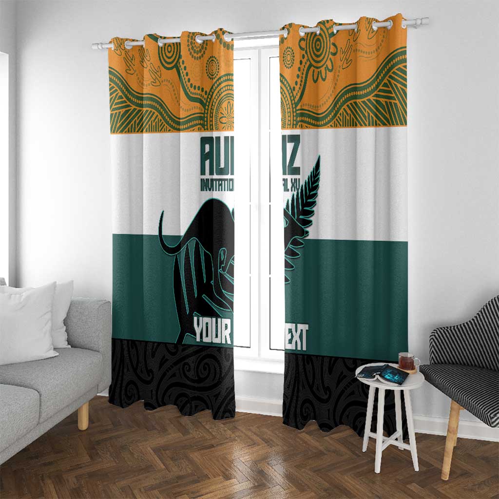 AUNZ Rugby Custom Window Curtain Australia Kangaroo New Zealand Silver Fern - Aussie Hoodie