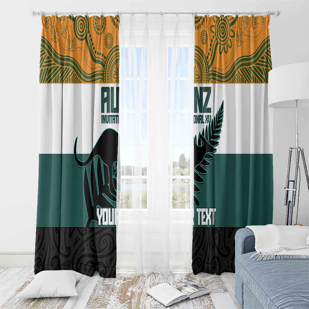 AUNZ Rugby Custom Window Curtain Australia Kangaroo New Zealand Silver Fern - Aussie Hoodie