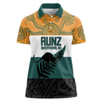 AUNZ Rugby Custom Women Polo Shirt Australia Kangaroo New Zealand Silver Fern - Aussie Hoodie