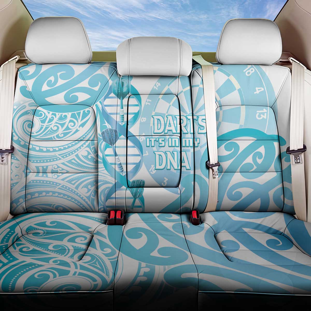 New Zealand Darts Back Car Seat Cover Aotearoa Maori Its In My DNA White - Aussie Hoodie