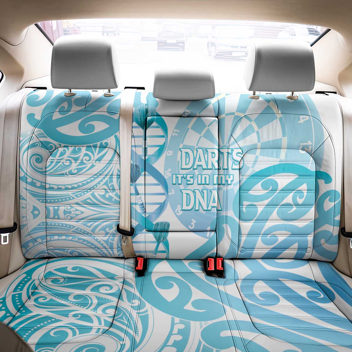 New Zealand Darts Back Car Seat Cover Aotearoa Maori Its In My DNA White - Aussie Hoodie