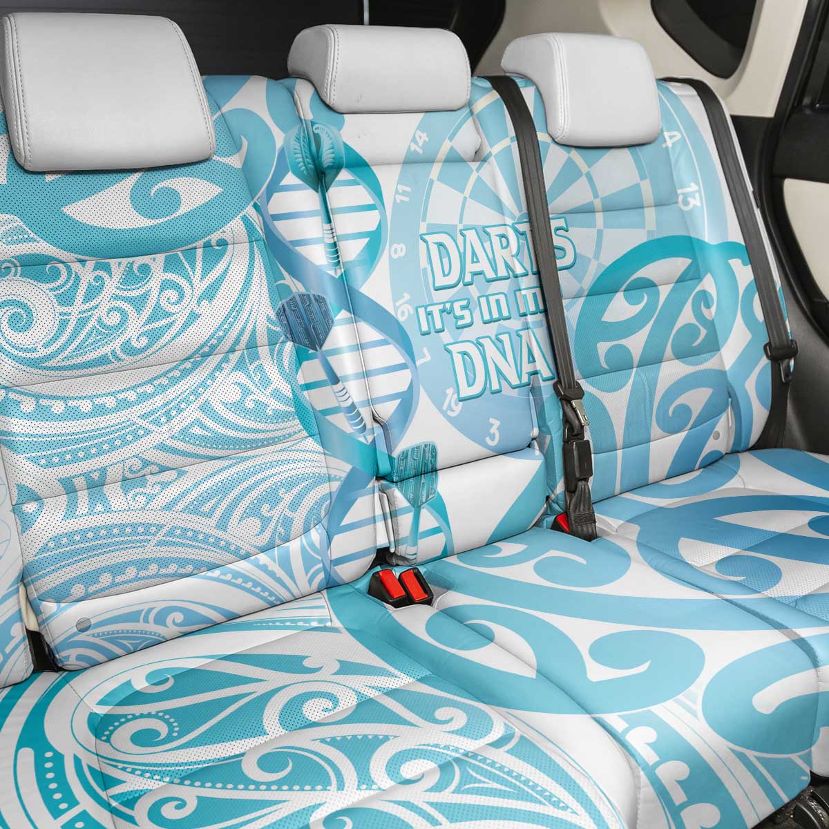 New Zealand Darts Back Car Seat Cover Aotearoa Maori Its In My DNA White - Aussie Hoodie