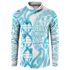 Personalised New Zealand Darts Button Sweatshirt Aotearoa Maori Its In My DNA White - Aussie Hoodie