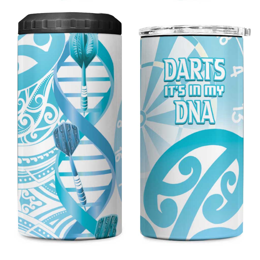 New Zealand Darts 4 in 1 Can Cooler Tumbler Aotearoa Maori Its In My DNA White - Aussie Hoodie