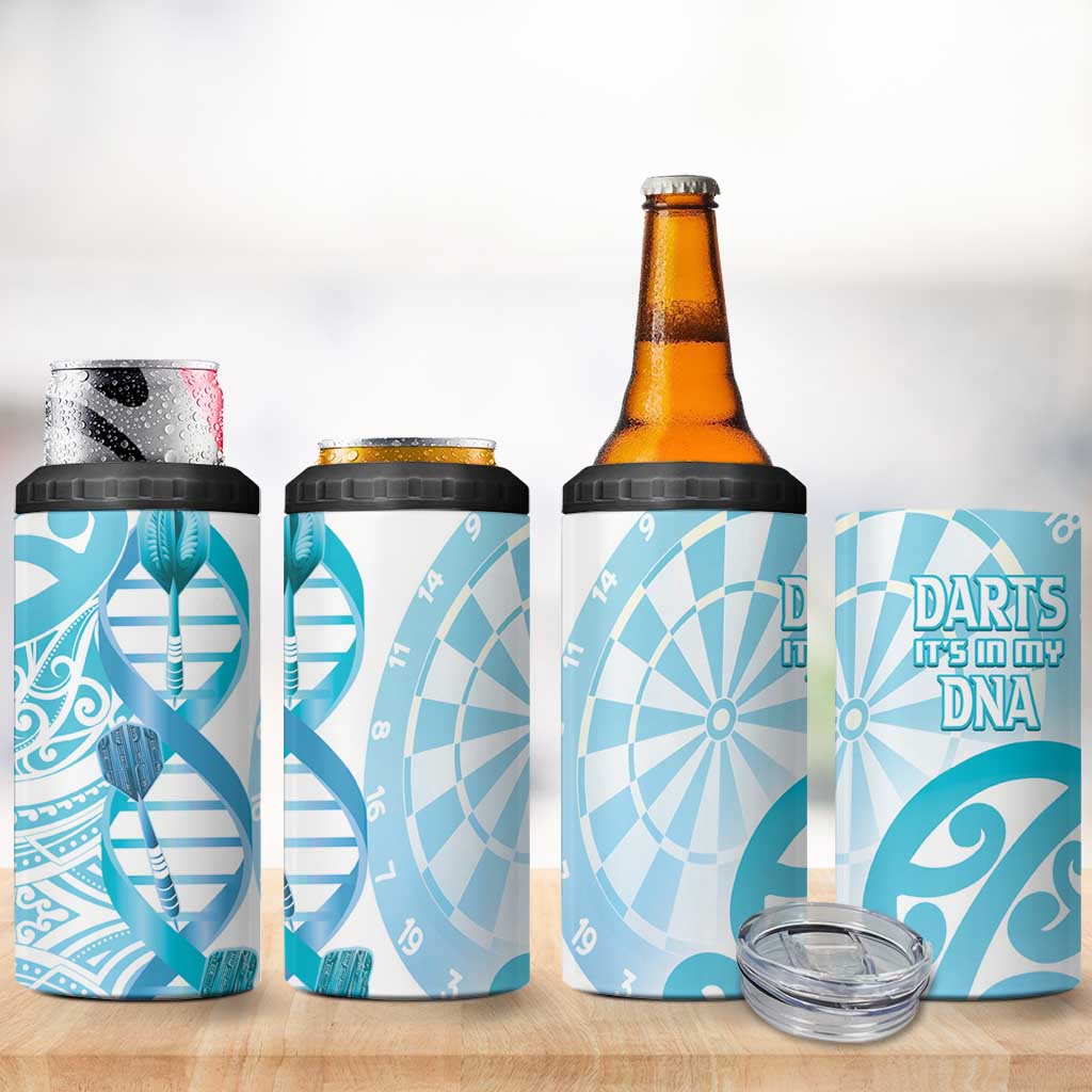 New Zealand Darts 4 in 1 Can Cooler Tumbler Aotearoa Maori Its In My DNA White - Aussie Hoodie
