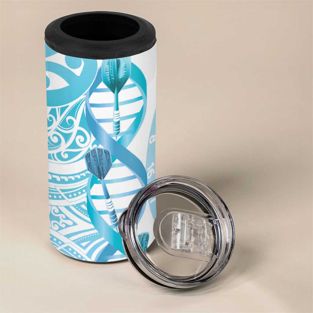New Zealand Darts 4 in 1 Can Cooler Tumbler Aotearoa Maori Its In My DNA White - Aussie Hoodie