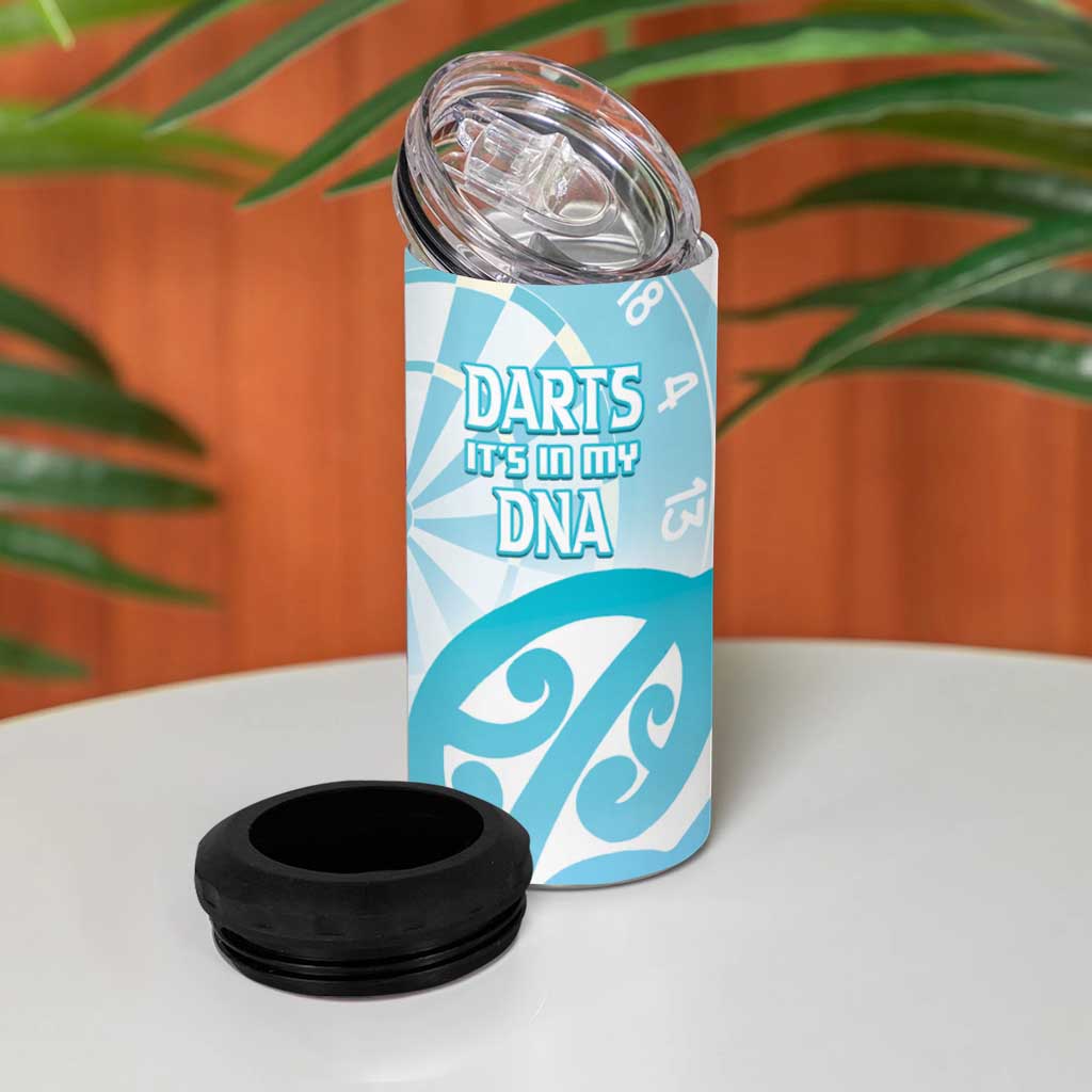 New Zealand Darts 4 in 1 Can Cooler Tumbler Aotearoa Maori Its In My DNA White - Aussie Hoodie