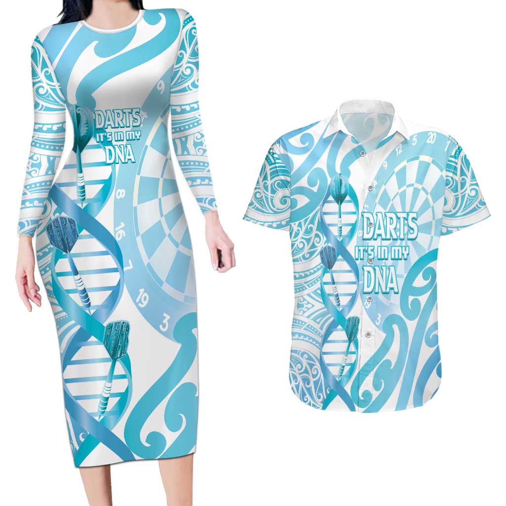 Personalised New Zealand Darts Couples Matching Long Sleeve Bodycon Dress and Hawaiian Shirt Aotearoa Maori Its In My DNA White - Aussie Hoodie