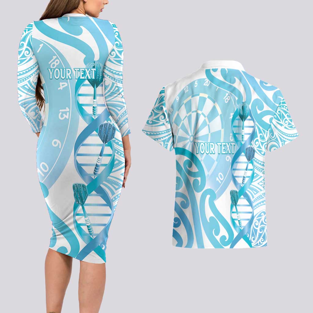 Personalised New Zealand Darts Couples Matching Long Sleeve Bodycon Dress and Hawaiian Shirt Aotearoa Maori Its In My DNA White - Aussie Hoodie