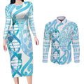 Personalised New Zealand Darts Couples Matching Long Sleeve Bodycon Dress and Long Sleeve Button Shirt Aotearoa Maori Its In My DNA White - Aussie Hoodie