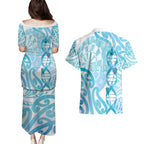 Personalised New Zealand Darts Couples Matching Puletasi and Hawaiian Shirt Aotearoa Maori Its In My DNA White - Aussie Hoodie