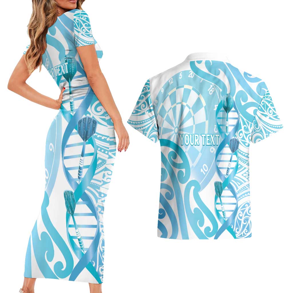 Personalised New Zealand Darts Couples Matching Short Sleeve Bodycon Dress and Hawaiian Shirt Aotearoa Maori Its In My DNA White - Aussie Hoodie