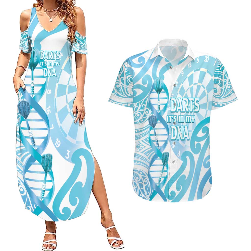 Personalised New Zealand Darts Couples Matching Summer Maxi Dress and Hawaiian Shirt Aotearoa Maori Its In My DNA White - Aussie Hoodie