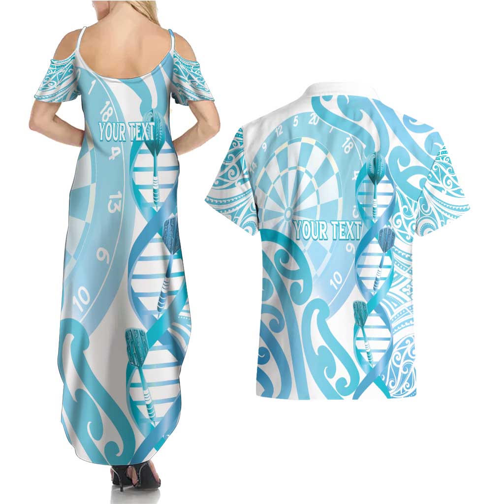 Personalised New Zealand Darts Couples Matching Summer Maxi Dress and Hawaiian Shirt Aotearoa Maori Its In My DNA White - Aussie Hoodie