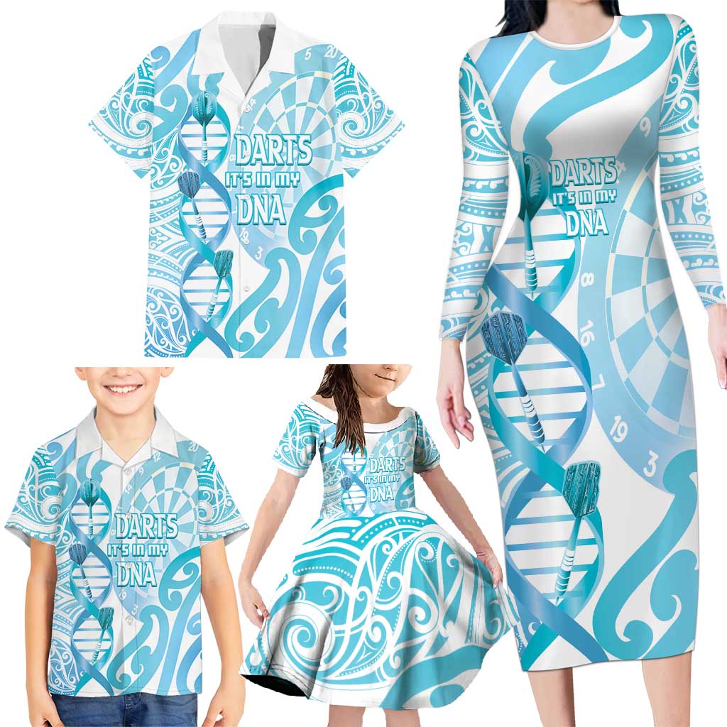 Personalised New Zealand Darts Family Matching Long Sleeve Bodycon Dress and Hawaiian Shirt Aotearoa Maori Its In My DNA White - Aussie Hoodie