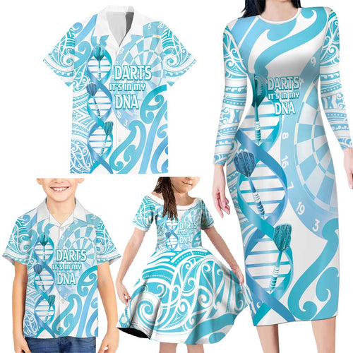 Personalised New Zealand Darts Family Matching Long Sleeve Bodycon Dress and Hawaiian Shirt Aotearoa Maori Its In My DNA White - Aussie Hoodie