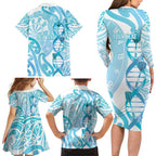 Personalised New Zealand Darts Family Matching Long Sleeve Bodycon Dress and Hawaiian Shirt Aotearoa Maori Its In My DNA White - Aussie Hoodie
