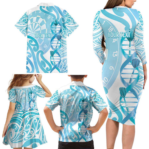 Personalised New Zealand Darts Family Matching Long Sleeve Bodycon Dress and Hawaiian Shirt Aotearoa Maori Its In My DNA White - Aussie Hoodie