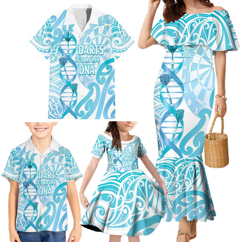 Personalised New Zealand Darts Family Matching Mermaid Dress and Hawaiian Shirt Aotearoa Maori Its In My DNA White - Aussie Hoodie