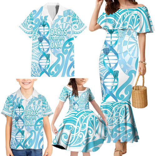 Personalised New Zealand Darts Family Matching Mermaid Dress and Hawaiian Shirt Aotearoa Maori Its In My DNA White - Aussie Hoodie