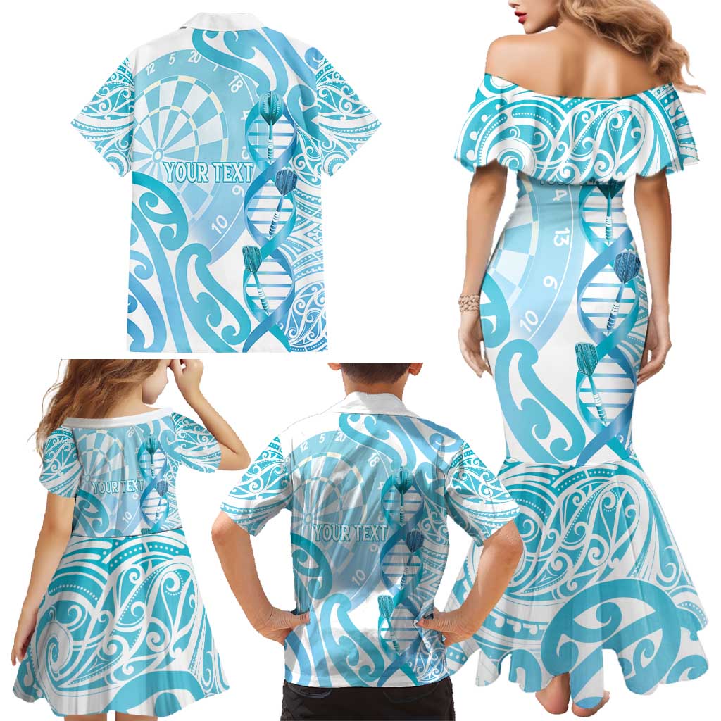 Personalised New Zealand Darts Family Matching Mermaid Dress and Hawaiian Shirt Aotearoa Maori Its In My DNA White - Aussie Hoodie