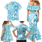 Personalised New Zealand Darts Family Matching Mermaid Dress and Hawaiian Shirt Aotearoa Maori Its In My DNA White - Aussie Hoodie