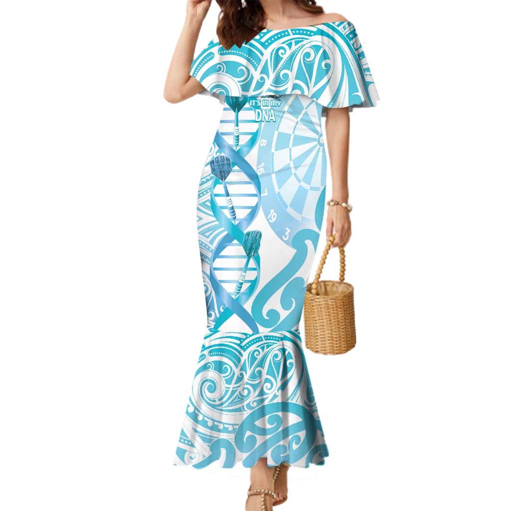 Personalised New Zealand Darts Family Matching Mermaid Dress and Hawaiian Shirt Aotearoa Maori Its In My DNA White - Aussie Hoodie