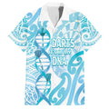 Personalised New Zealand Darts Family Matching Off The Shoulder Long Sleeve Dress and Hawaiian Shirt Aotearoa Maori Its In My DNA White - Aussie Hoodie