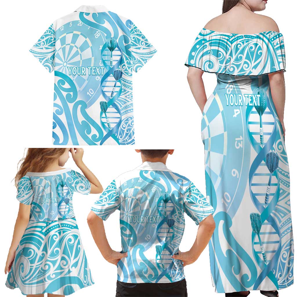 Personalised New Zealand Darts Family Matching Off Shoulder Maxi Dress and Hawaiian Shirt Aotearoa Maori Its In My DNA White - Aussie Hoodie