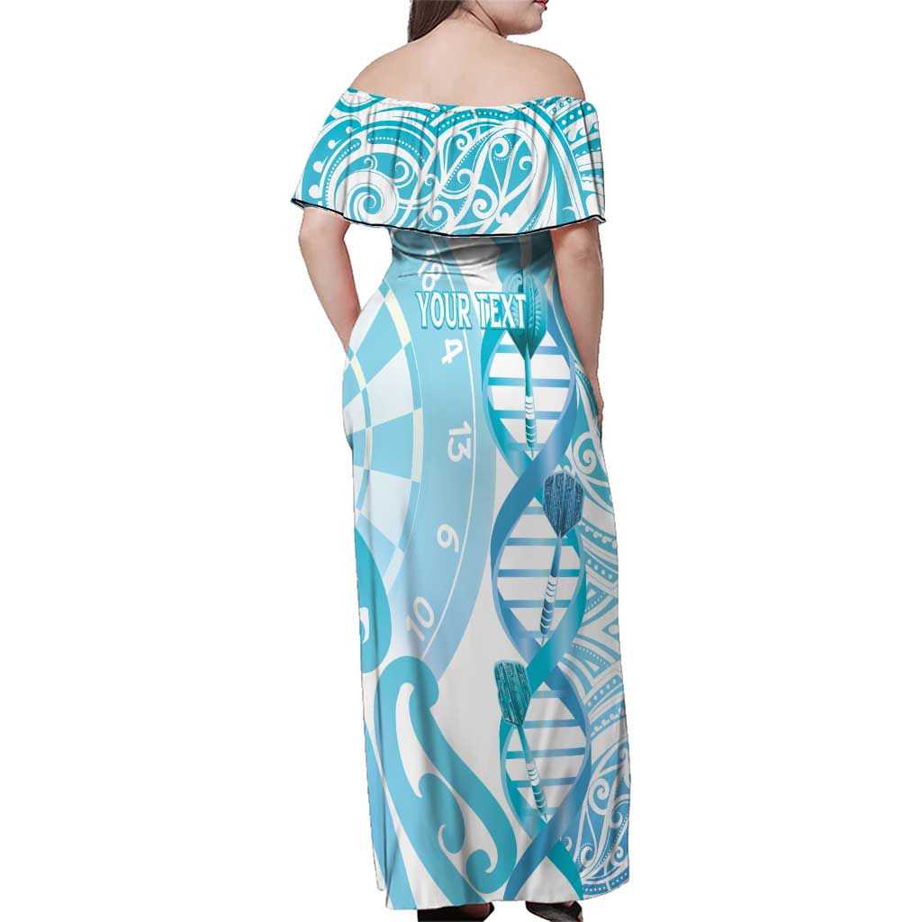 Personalised New Zealand Darts Family Matching Off Shoulder Maxi Dress and Hawaiian Shirt Aotearoa Maori Its In My DNA White - Aussie Hoodie