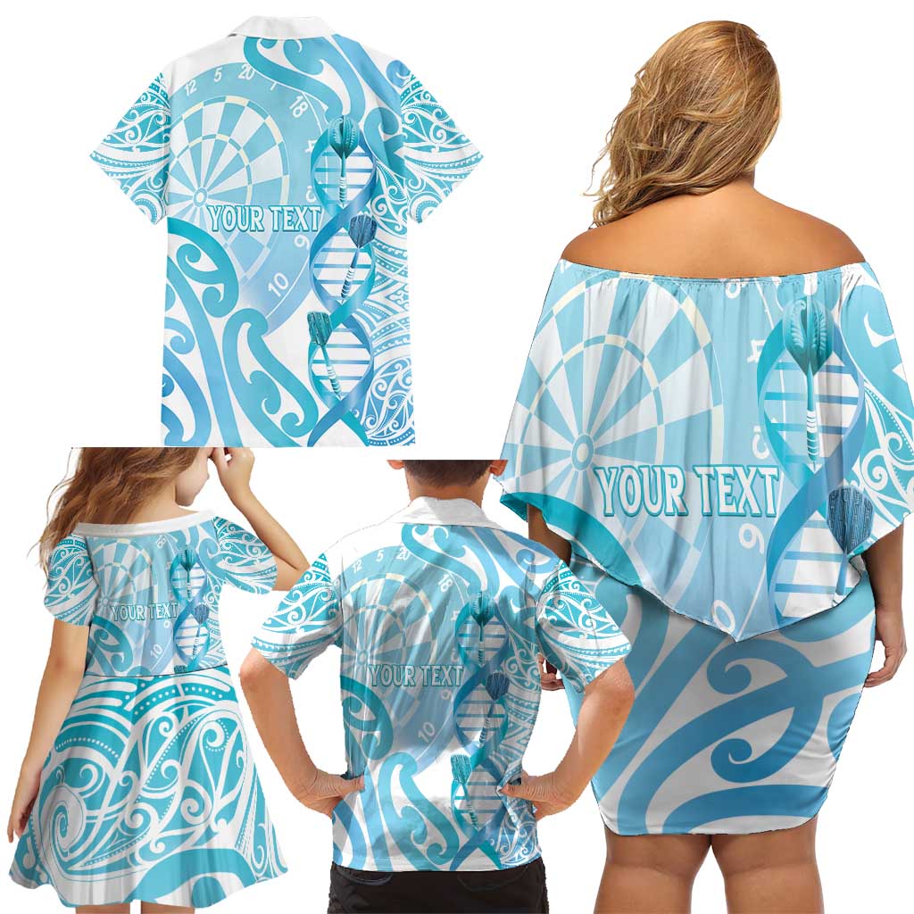 Personalised New Zealand Darts Family Matching Off Shoulder Short Dress and Hawaiian Shirt Aotearoa Maori Its In My DNA White - Aussie Hoodie