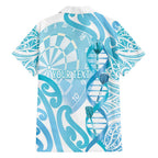 Personalised New Zealand Darts Family Matching Off Shoulder Short Dress and Hawaiian Shirt Aotearoa Maori Its In My DNA White - Aussie Hoodie