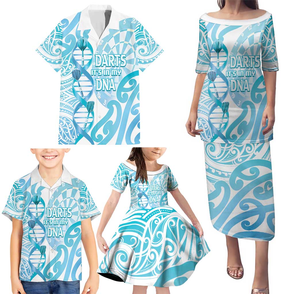 Personalised New Zealand Darts Family Matching Puletasi and Hawaiian Shirt Aotearoa Maori Its In My DNA White - Aussie Hoodie